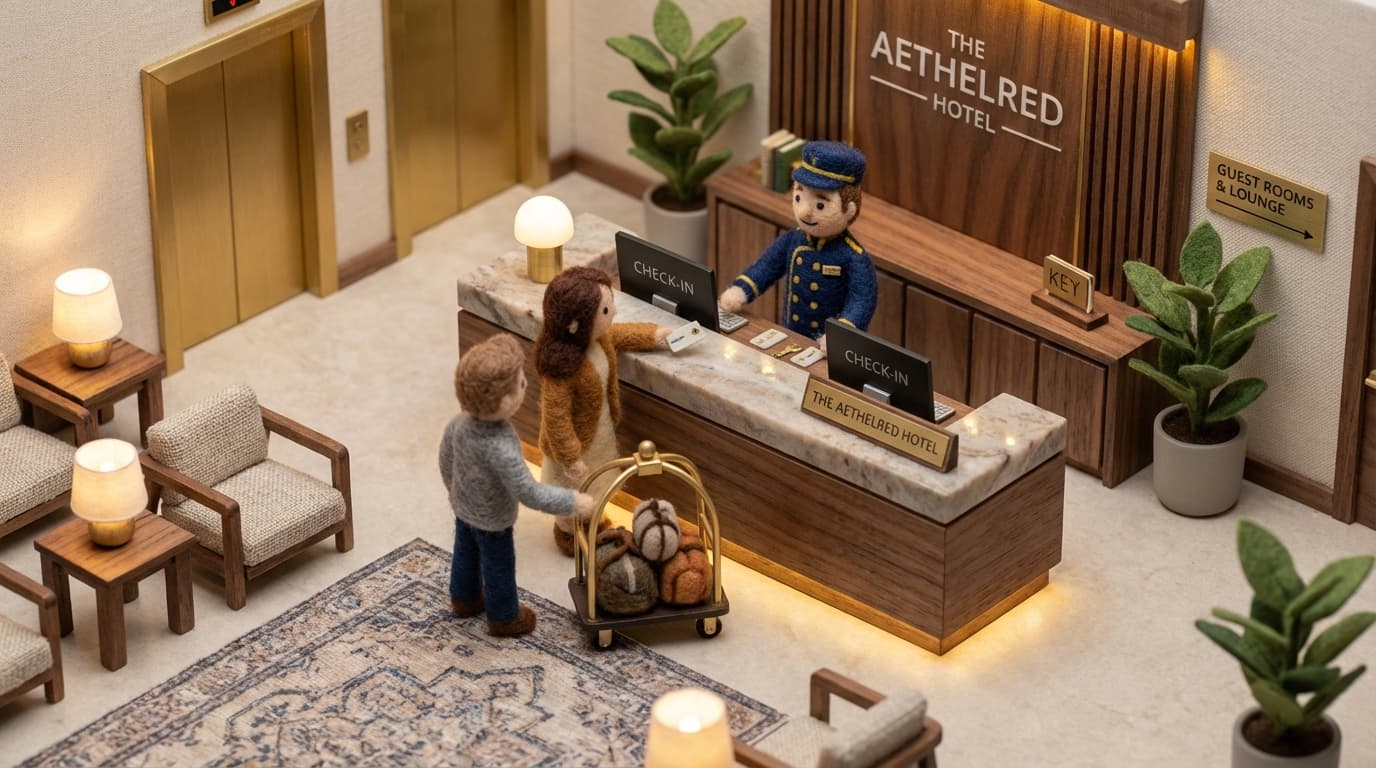 Hotel lobby network installation